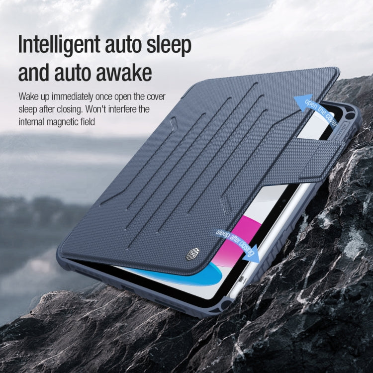 For iPad 2025 / 2022 NILLKIN Bumper Snapsafe Multifunctional Leather Tablet Case with Pen Slot(Blue) - iPad 2025 / 2022 Cases by NILLKIN | Online Shopping UK | buy2fix