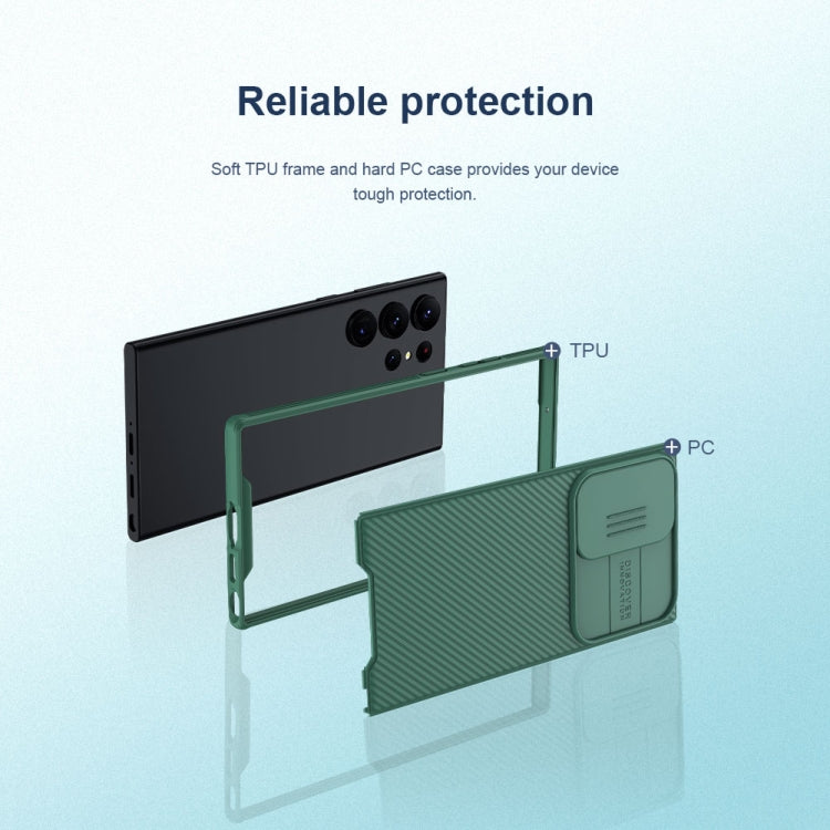 For Samsung Galaxy S23 Ultra 5G NILLKIN Black Mirror Pro Series Camshield Phone Case(Green) - Galaxy S23 Ultra 5G Cases by NILLKIN | Online Shopping UK | buy2fix