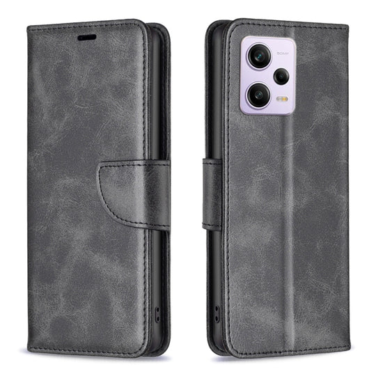 Pour Xiaomi Redmi Note 12 Pro 5G Global Lambskin Texture Leather Phone Case (Noir)