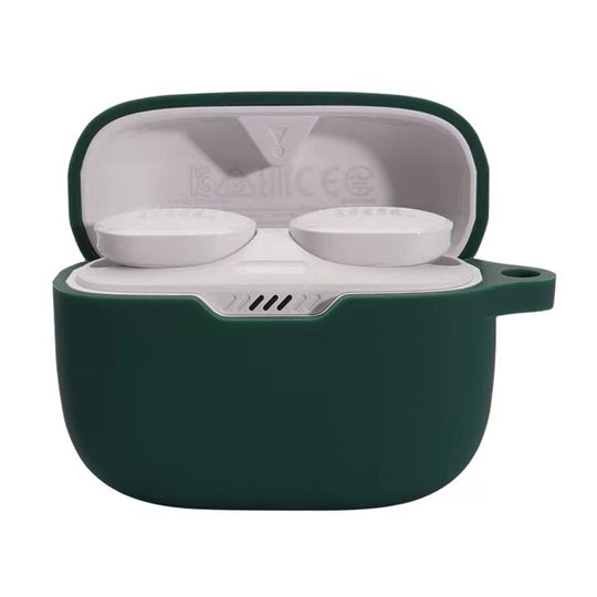 For JBL T230NC TWS Wireless Earphone Silicone Protective Case(Dark Green)