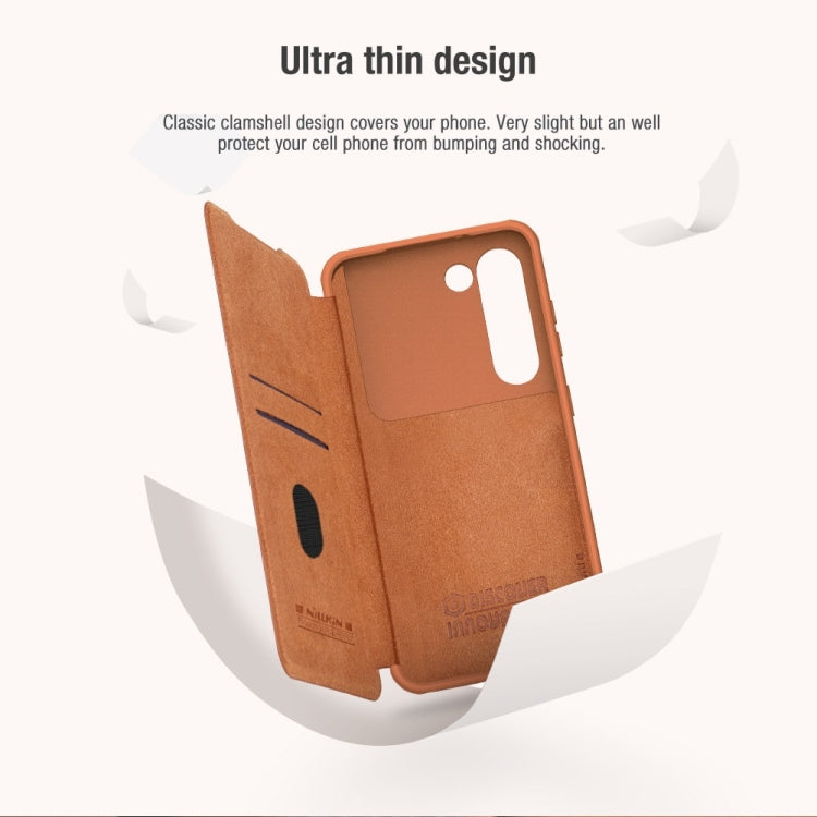 For Samsung Galaxy S23 5G NILLKIN QIN Series Pro Sliding Camera Cover Design Leather Phone Case(Red) - Galaxy S23 5G Cases by NILLKIN | Online Shopping UK | buy2fix