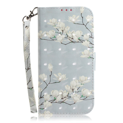 For OPPO A58 3D Colored Pattern Flip Leather Phone Case(Magnolia) by buy2fix