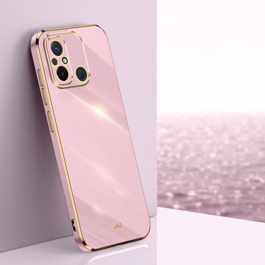 For Xiaomi Redmi 12C 4G XINLI Straight Edge 6D Electroplate TPU Phone Case(Cherry Purple)
