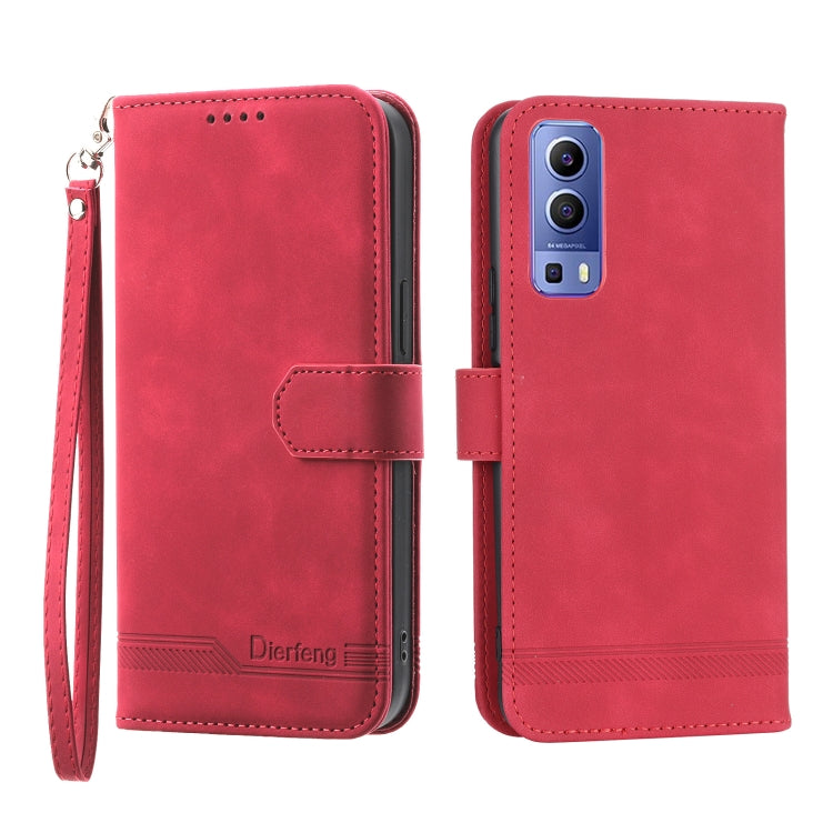 For vivo Y72 Dierfeng Dream Line TPU + PU Leather Phone Case(Red) - vivo Cases by buy2fix | Online Shopping UK | buy2fix