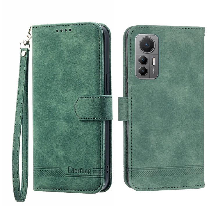 For Xiaomi 12 / 12X Dierfeng Dream Line TPU + PU Leather Phone Case(Green) by buy2fix