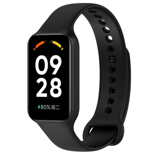 For Redmi Band 2 Solid Color Silicone Integrated Watch Band(Black) - Watch Bands by buy2fix | Online Shopping UK | buy2fix