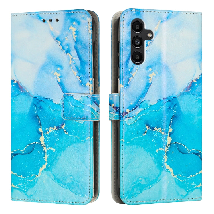 For Samsung Galaxy A54 Painted Marble Pattern Leather Phone Case(Blue Green) by buy2fix