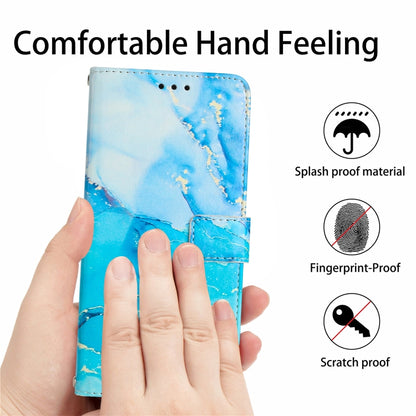 For Samsung Galaxy A54 Painted Marble Pattern Leather Phone Case(Blue Green) by buy2fix