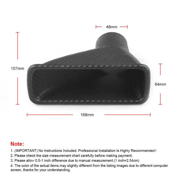 Car Modified Front Bumper Carbon Fiber Intake Pipe - Air Intake System by buy2fix | Online Shopping UK | buy2fix