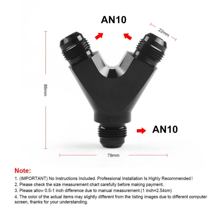 AN10 Car Modified Three-way Y-type Oil Pipe Joint Adapter - Engine Repair Tools by buy2fix | Online Shopping UK | buy2fix