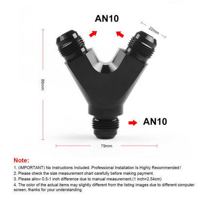 AN10 Car Modified Three-way Y-type Oil Pipe Joint Adapter - Engine Repair Tools by buy2fix | Online Shopping UK | buy2fix