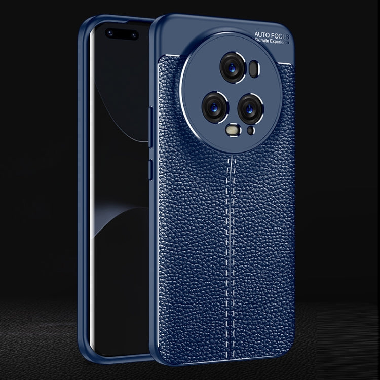For Honor Magic5 Pro Litchi Texture Shockproof TPU Phone Case(Blue) by buy2fix