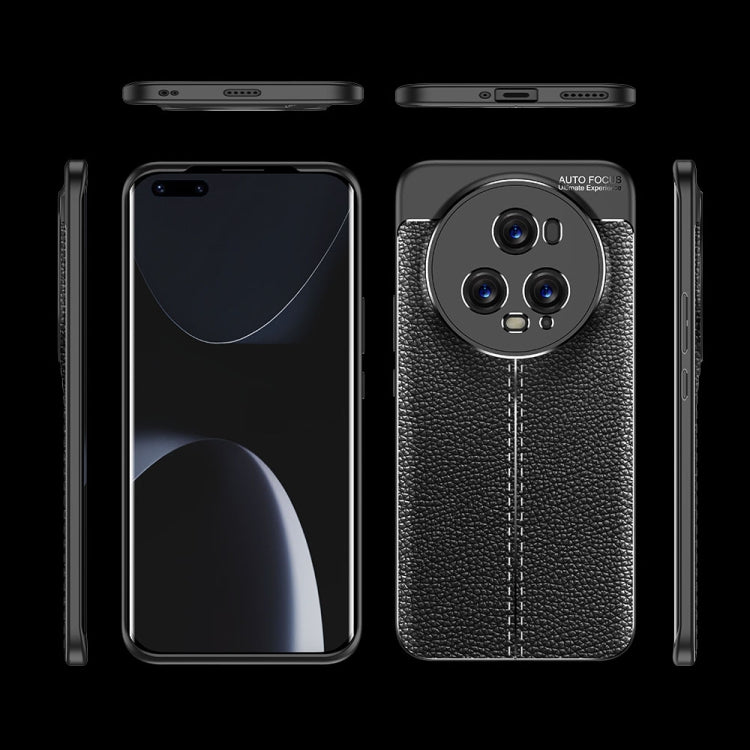 For Honor Magic5 Pro Litchi Texture Shockproof TPU Phone Case(Black) by buy2fix