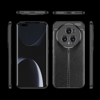 For Honor Magic5 Pro Litchi Texture Shockproof TPU Phone Case(Black) by buy2fix