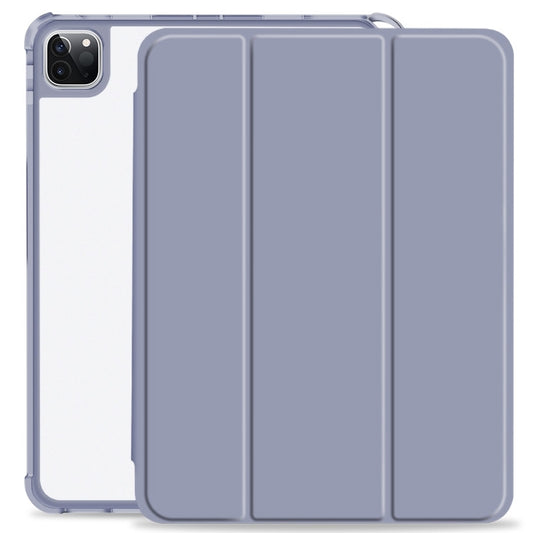 For iPad Pro 11 2022 / 2021 / 2020 3-fold Shockproof Smart Leather Tablet Case(Lavender) - iPad Pro 11 (2022/2021) Cases by buy2fix | Online Shopping UK | buy2fix