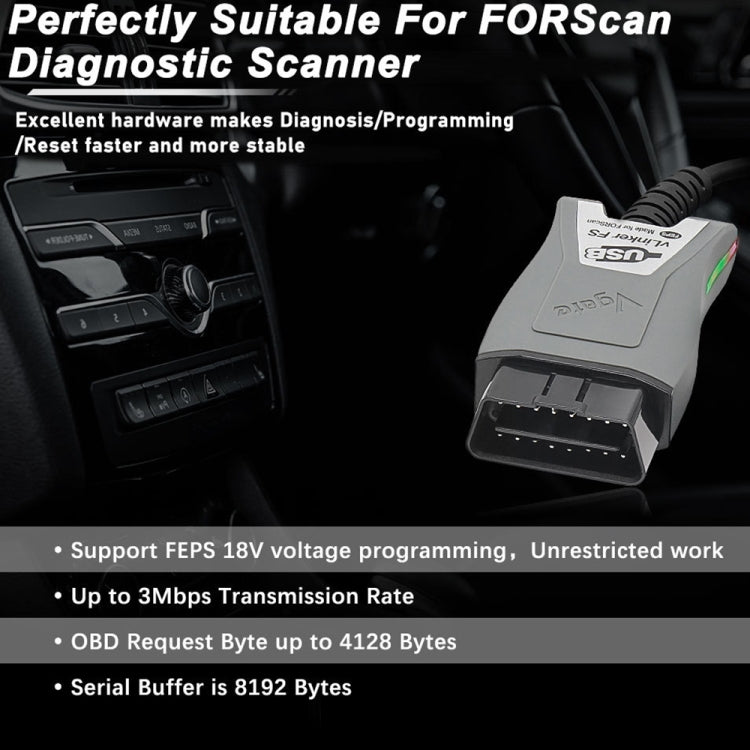 Vgate Vlinker FS ELM327 USB OBD2 Car Diagnostic Tool by Vgate