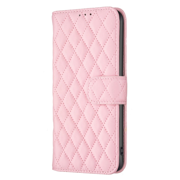 For Motorola Moto G73 5G Diamond Lattice Wallet Leather Flip Phone Case(Pink) by buy2fix