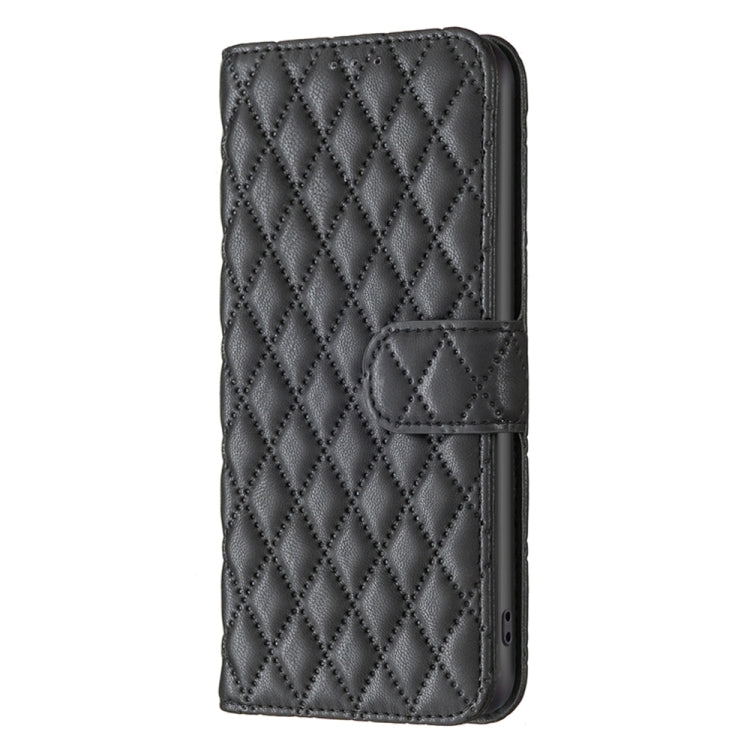 For Motorola Moto G73 5G Diamond Lattice Wallet Leather Flip Phone Case(Black) - Motorola Cases by buy2fix | Online Shopping UK | buy2fix