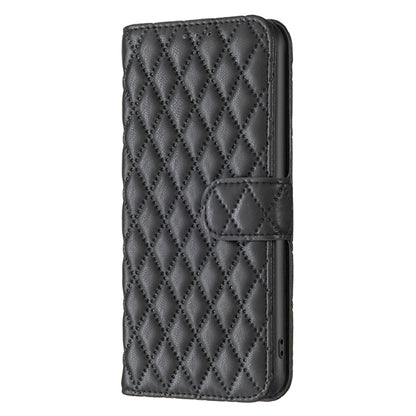 For Motorola Moto G73 5G Diamond Lattice Wallet Leather Flip Phone Case(Black) - Motorola Cases by buy2fix | Online Shopping UK | buy2fix