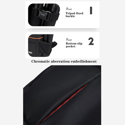 Large Capacity Waterproof Backpack Travel Shoulders Camera Bags(Gray Matte Inner Orange) by buy2fix