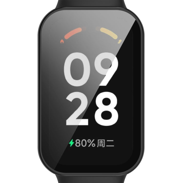 For Redmi Band 2 PC+ Tempered Film Integrated Watch Protective Case(Black) - Watch Cases by buy2fix | Online Shopping UK | buy2fix