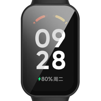 For Redmi Band 2 PC+ Tempered Film Integrated Watch Protective Case(Black) - Watch Cases by buy2fix | Online Shopping UK | buy2fix