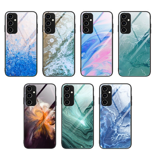 For Samsung Galaxy A54 5G Marble Pattern Glass Phone Case(Beach) by buy2fix