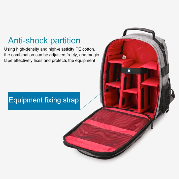 Small Waterproof Camera Backpack Shoulders SLR Camera Bag(Blue) by buy2fix