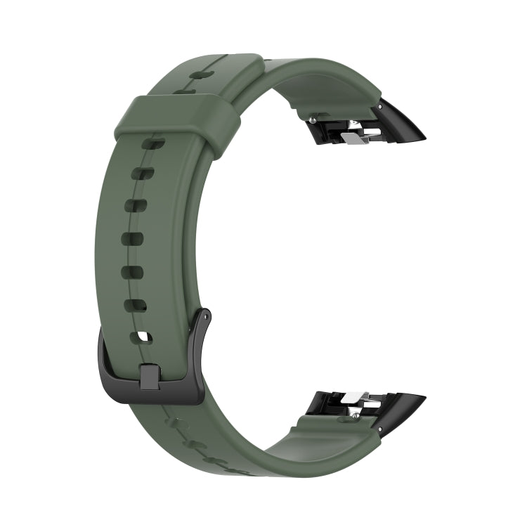 For Honor Band 7 Solid Color Silicone Watch Band(Olive Green) by buy2fix