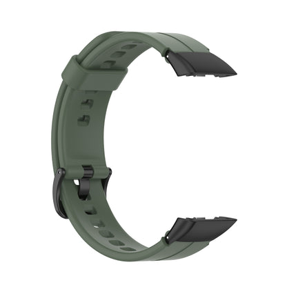 For Honor Band 7 Solid Color Silicone Watch Band(Olive Green) by buy2fix