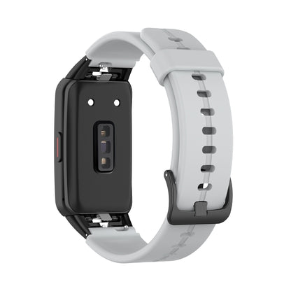For Honor Band 7 Solid Color Silicone Watch Band(Grey) by buy2fix