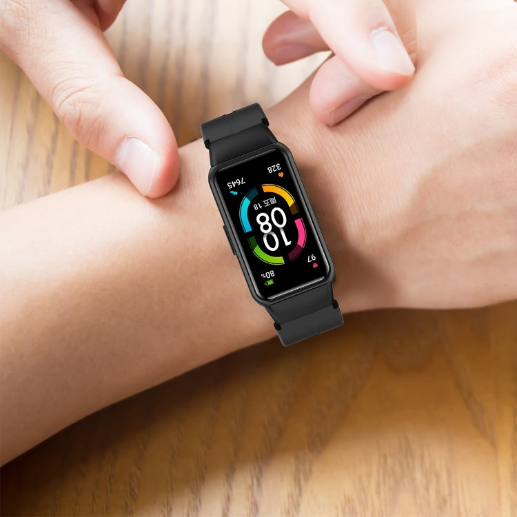 For Honor Band 7 Solid Color Silicone Watch Band(Grey) by buy2fix