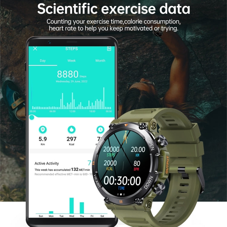 K56 Pro 1.39 inch Smart Silicone Strap Wristband Support Heart Rate Monitoring / Blood Pressure Monitoring(Green) by buy2fix