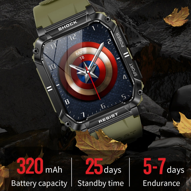 T3 1.95 inch Rugged Smart Sports Wristband Support Heart Rate Monitoring / Blood Pressure Monitoring(Black) by buy2fix