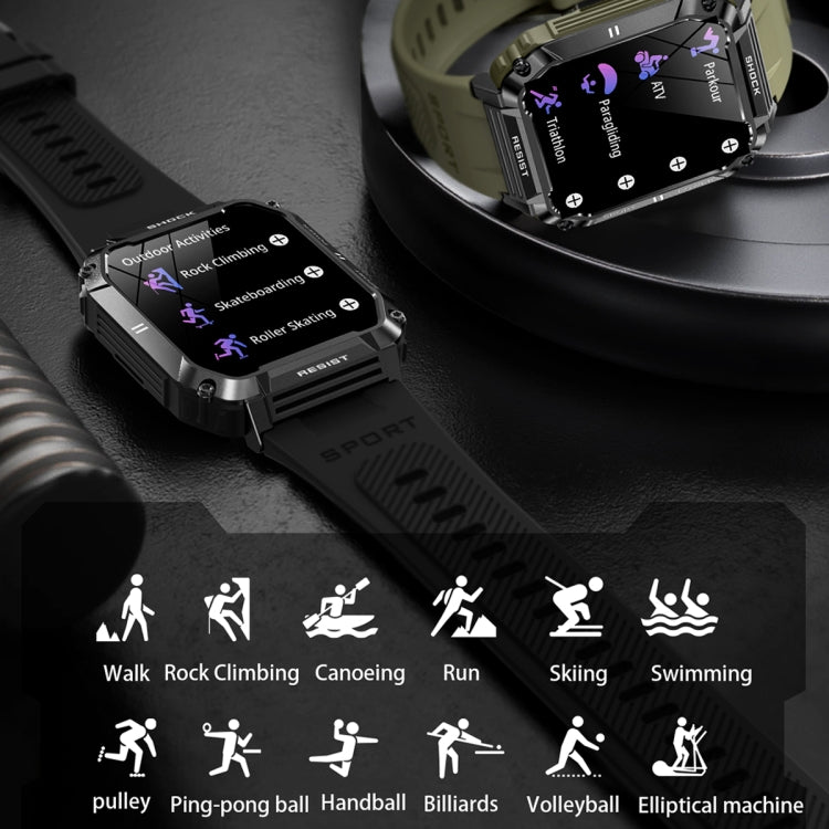 T3 1.95 inch Rugged Smart Sports Wristband Support Heart Rate Monitoring / Blood Pressure Monitoring(Green) by buy2fix