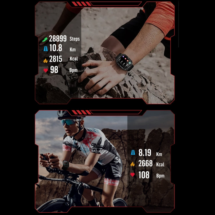 T3 1.95 inch Rugged Smart Sports Wristband Support Heart Rate Monitoring / Blood Pressure Monitoring(Black) by buy2fix