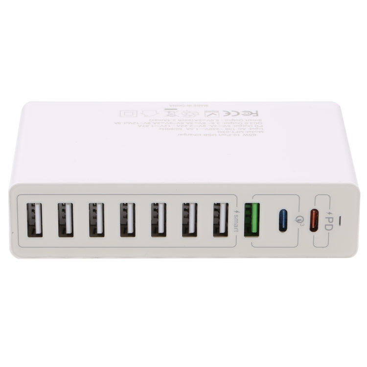 MFT-03Q 10 in 1 65W QC3.0 USB Smart Fast Charger, Plug Type:AU Plug(White) by buy2fix