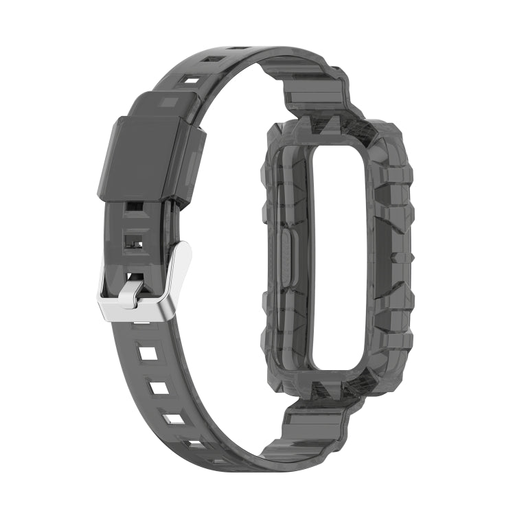For Honor Band 7 Integrated Transparent Silicone Watch Band(Black) by buy2fix