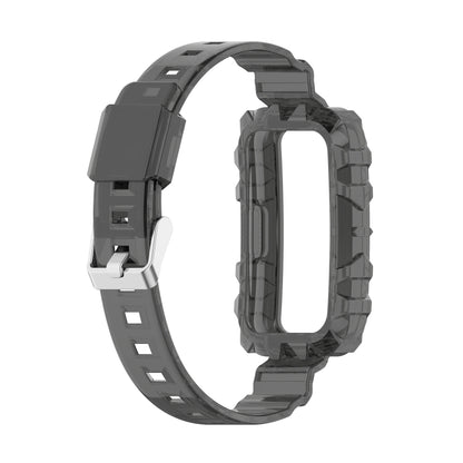 For Honor Band 7 Integrated Transparent Silicone Watch Band(Black) by buy2fix