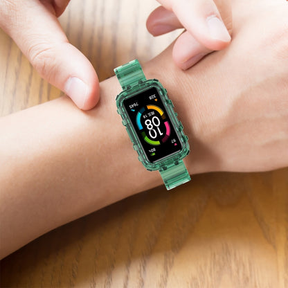 For Honor Band 7 Integrated Transparent Silicone Watch Band(Black) by buy2fix