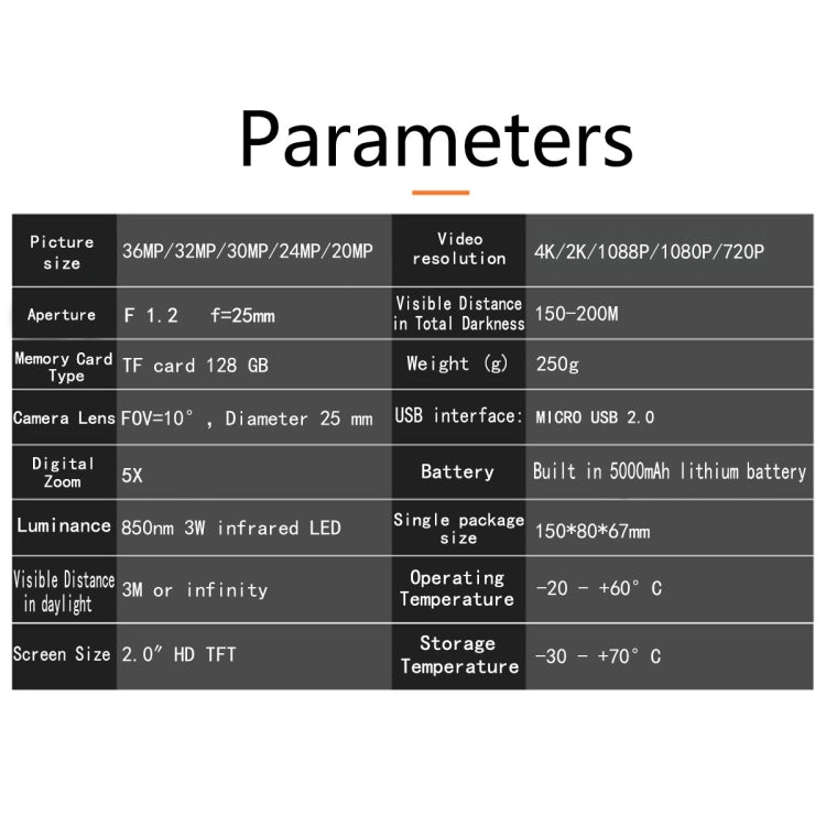 NV3000 Outdoor Hunting 4K HD Monocular Digital Night Vision Device(Camouflage) by buy2fix