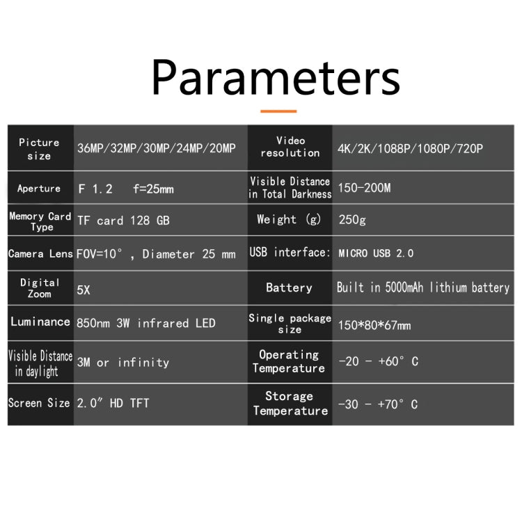 NV3000 Outdoor Hunting 4K HD Monocular Digital Night Vision Device(Black) by buy2fix