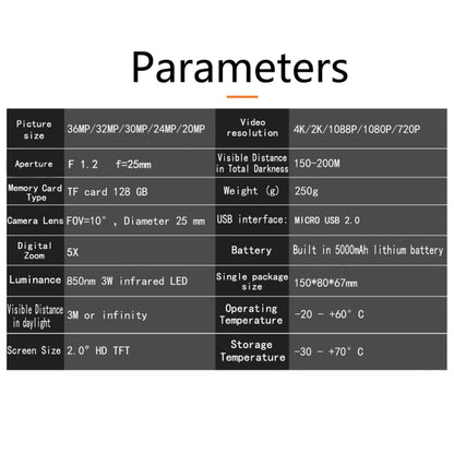 NV3000 Outdoor Hunting 4K HD Monocular Digital Night Vision Device(Black) by buy2fix