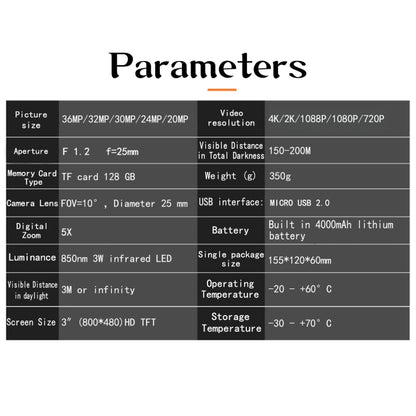 NV4000C Outdoor Hunting 4K HD Binocular Digital Night Vision(Camouflage) by buy2fix
