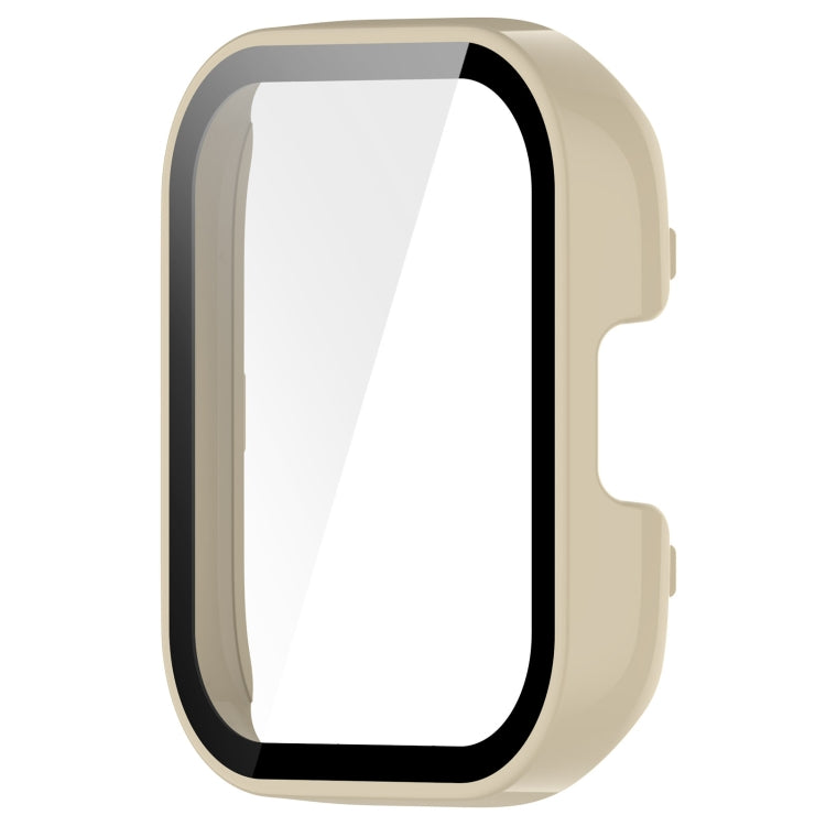 For Xiaomi Redmi Watch 3 PC + Tempered Film Integrated Watch Protective Case(Ivory White) - Watch Cases by buy2fix | Online Shopping UK | buy2fix