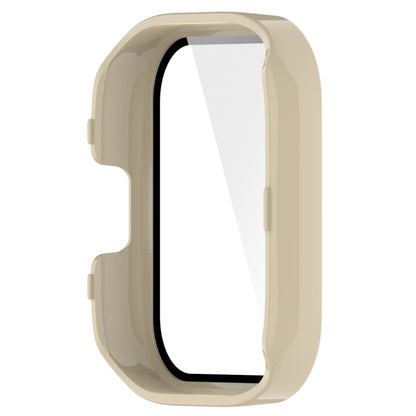 For Xiaomi Redmi Watch 3 PC + Tempered Film Integrated Watch Protective Case(Ivory White) - Watch Cases by buy2fix | Online Shopping UK | buy2fix