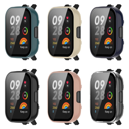 For Xiaomi Redmi Watch 3 PC + Tempered Film Integrated Watch Protective Case(Ivory White) - Watch Cases by buy2fix | Online Shopping UK | buy2fix