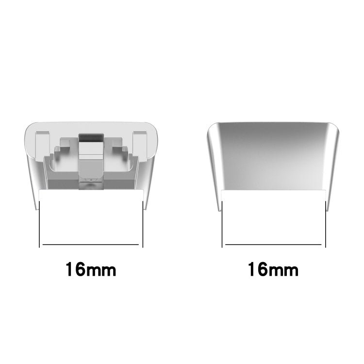 For Honor Band 7 1 Pair Metal Watch Band Connector(Silver) by buy2fix