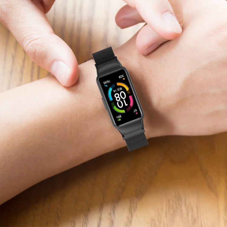 For Honor Band 7 Milan Magnetic Metal Watch Band(Silver) by buy2fix