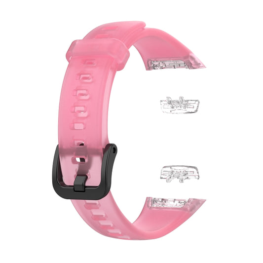 For Honor Band 7 Transparent TPU Watch Band(Pink) by buy2fix